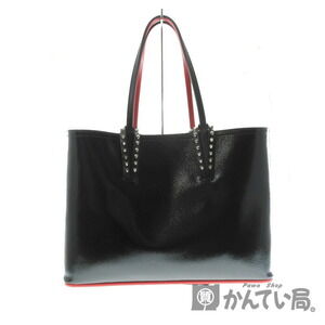 Christian Louboutin Kabata Tote Bag Vernis Patent Leather Black Red Studs
